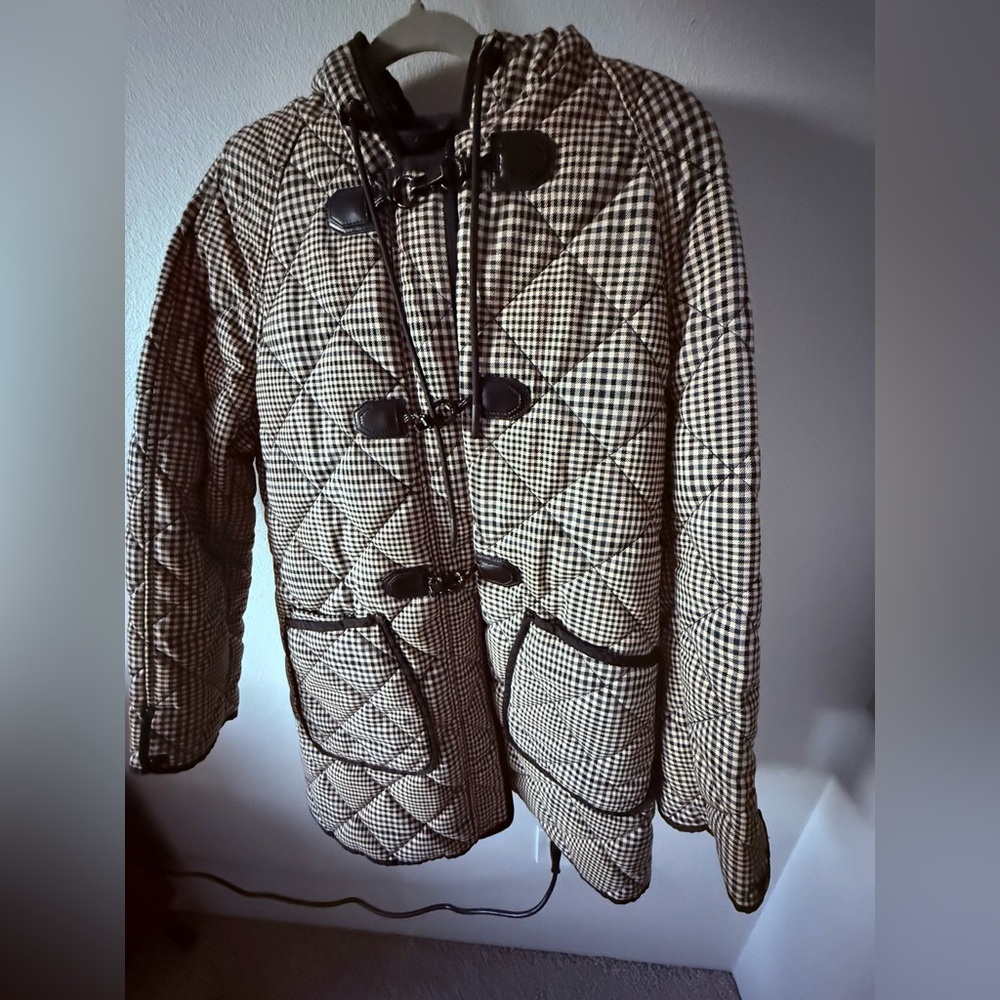 DKNY Ladies Quilted Houndstooth Jacket women size M